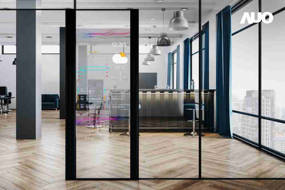 60吋Micro LED透明窗屏显示器，，，，可依需求调整并延伸应用于不同场域，，，包括汽车侧窗或家庭玄关、、智慧橱窗、、商业展示等面向，，提供丰富的信息娱乐内容